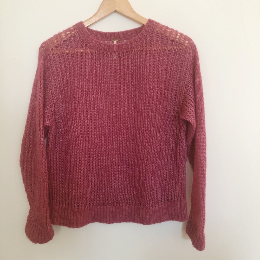 Free People Light And Lofty Open Weave Sweater Xs - image 1